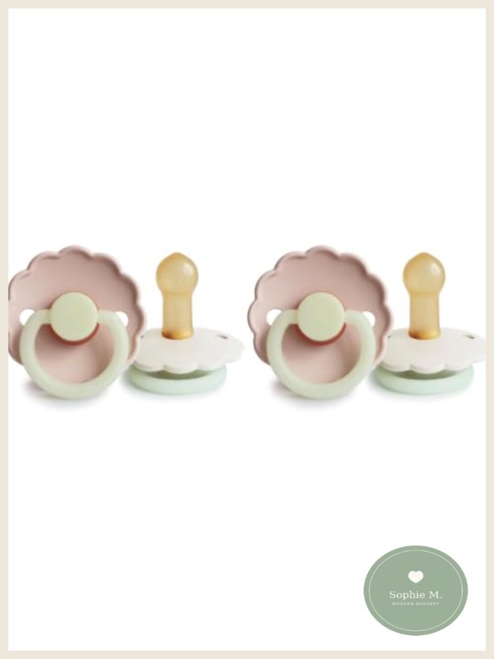 Natural Rubber Glow in Dark Pacifiers BPA-Free 4 Pack